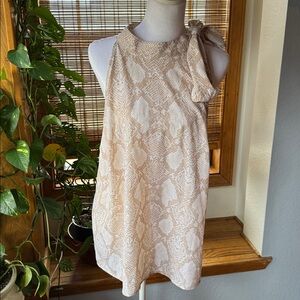 NWT Worthington Animal Print Snakeskin Blouse with neck tie Size Large